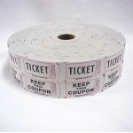 Raffle Roll Tickets, Double W/Coupon, 2000 Tickets Per Roll