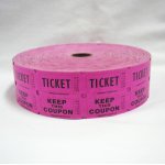 Raffle Roll Tickets, Double W/Coupon, 2000 Tickets Per Roll