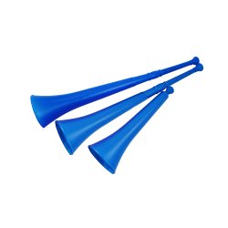 Pack of 6 Vuvuzela - South African Style Collapsible Horn, Blue