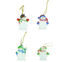Resin Snowman Snowflake Ornament One Dozen