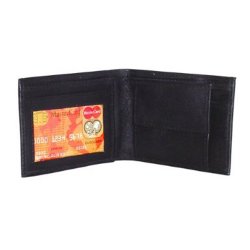 Black Bi-Folding Leather Wallet