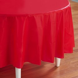 Red Plastic Tablecover