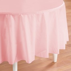 Pink Round Plastic Tablecover 