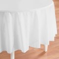White Round Plastic Tablecover