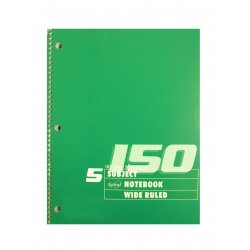 5 Subject Notebook Wide Ruled