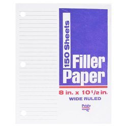 150 Sheet Filler Paper - Wide Ruled