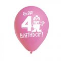 Happy 4th Birthday Assorted 12" Pastel Balloons - 6pk