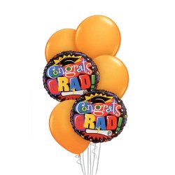 Graduation Balloon Bouquet - Orange