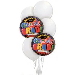 Graduation Balloon Bouquet - White