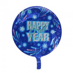 Happy New Years - Blue Stars Balloon - 18" Mylar Balloon