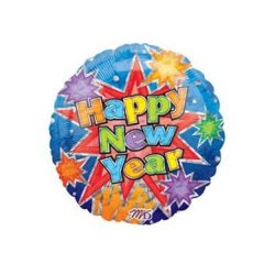 Happy New Years Balloon - 18" Round Mylar Balloon