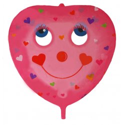Jumbo Valentine Balloon - Happy Heart with Moving Eyes