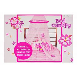 Bed Canopy - Pink Hawaiian Flower