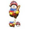 Colorful Snowman Skier Ceramic Cookie Jar