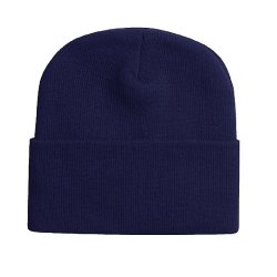 Acrylic Knit Hat - 1 Size Fits All (Navy Blue)