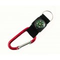 Keychain Utility Carabiner w/ Compass Strap (NOT FOR CLIMBING) - RED