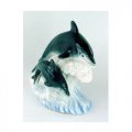 Dolphin Mother and Baby Dolphin at Play Porcelain Figurine - 11404