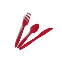 Party Cutlery Set in Red - 24 pc