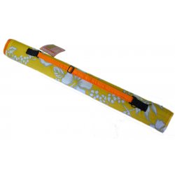 Orange Hawaii Flower Zipper Cover Straw Mat