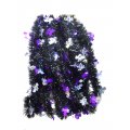 Purple and Silver Bats - 15ft. BLACK Halloween Garland