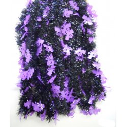 Purple Bats - 15ft. Black Halloween Garland