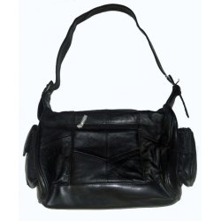 Genuine Leather Black Shoulder Purse