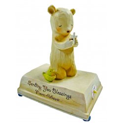 HeartString Teddies - Christening/Baptism Musical Figurine