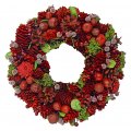 Decorative Wreath - 12.5" Holiday Wreath Red