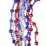 USA Patriotic Red, White and Blue Peace Necklace_12 pack