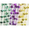 Star Bead Necklaces, Mardi Gras - 33" ea. - 1 Dozen