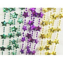 Star Bead Necklaces, Mardi Gras - 33" ea. - 1 Dozen