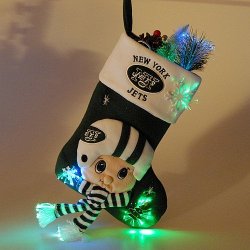 New York Jets Stocking - Fiber Optic Mascot Stocking