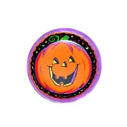 Halloween "Smiling Pumpkin" Paper Plates (6 3/4") - 12 cnt