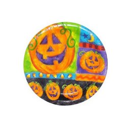 Halloween "Pumpkin Faces" Paper Plates 6 3/4") - 12 cnt