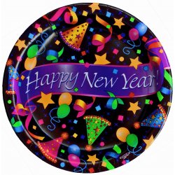 Disposable Plates - 24pk. of New Years Eve Disposable Party Plates