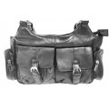 Black Leather Purse- Hobo Style - #4063