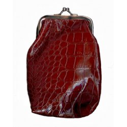 Snake Skin Cigarette Purse - Brown