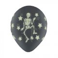 11" Latex Glow in Dark Skeletons Halloween Balloons Clear (12)
