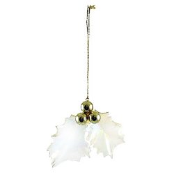 Iridescent Holly Leaf Christmas Ornament