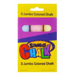 3pc. Jumbo Colored Sidewalk Chalk