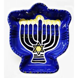 Ceramic Menorah Candy Dish