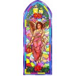 Reusable Stain Glass Window Clings - 2 Pack Angel Theme