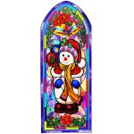 Reusable Stain Glass Window Clings - 2 Pack Snowman Theme