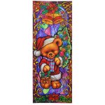 Reusable Stain Glass Window Clings - 2 Pack Teddy Bear Theme