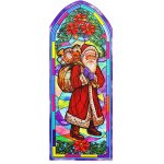 Reusable Stain Glass Window Clings - 2 Pack St. Nick/Santa Claus Theme