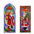 Reusable Stain Glass Window Clings - 2 Pack St. Nick/Santa Claus Theme