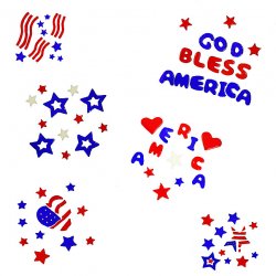 Patriotic Window Gel Art - Assorted 6 Pk