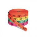 Admit One Single Ticket Roll - Assorted colors - 4 Rolls