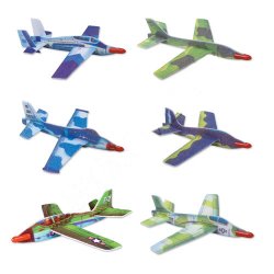 Foam WWII Assorted Gliders (Box of 12 Different Planes 48 in Total) By Hepkat Provisioners