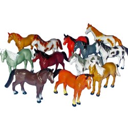 Mini Plastic Horse Figures 12pk